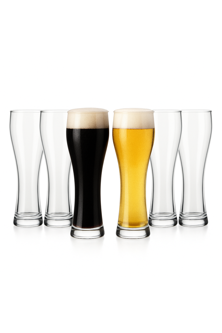 Tall Weizen Beer Glass - 16oz - Set of 6, Main, color, Clear
