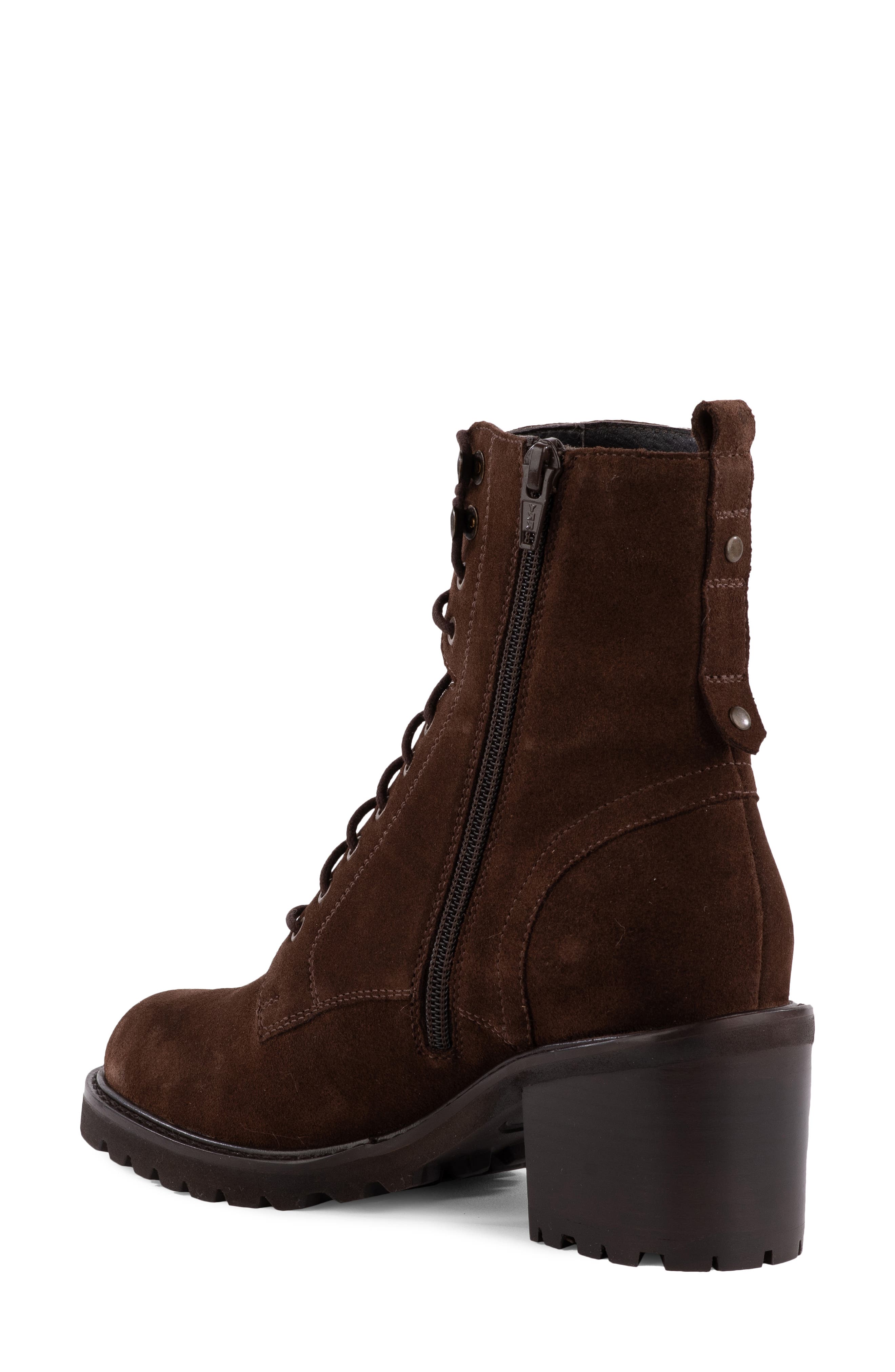 Irresistible Lug Sole Combat Boot, Alternate, color, CHOCOLATE SUEDE