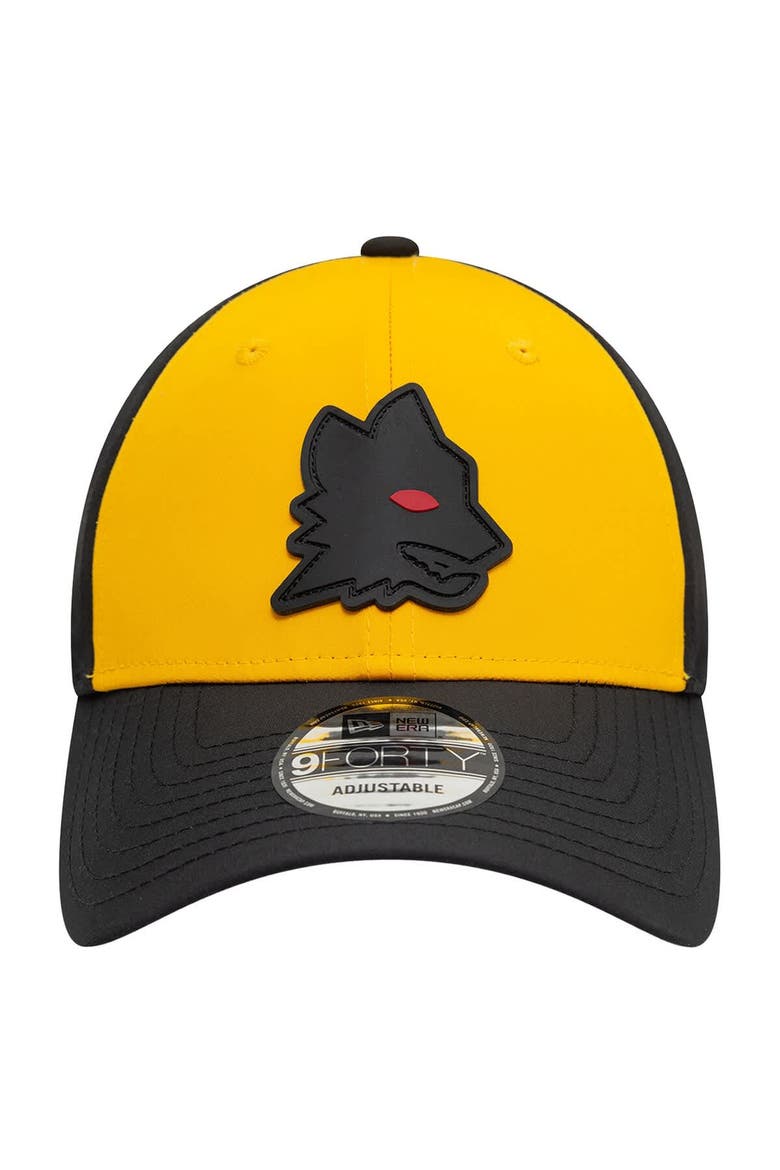 New Era Men's New Era Gold/Black AS Roma Rubber Wolf Adjustable 9FORTY ...