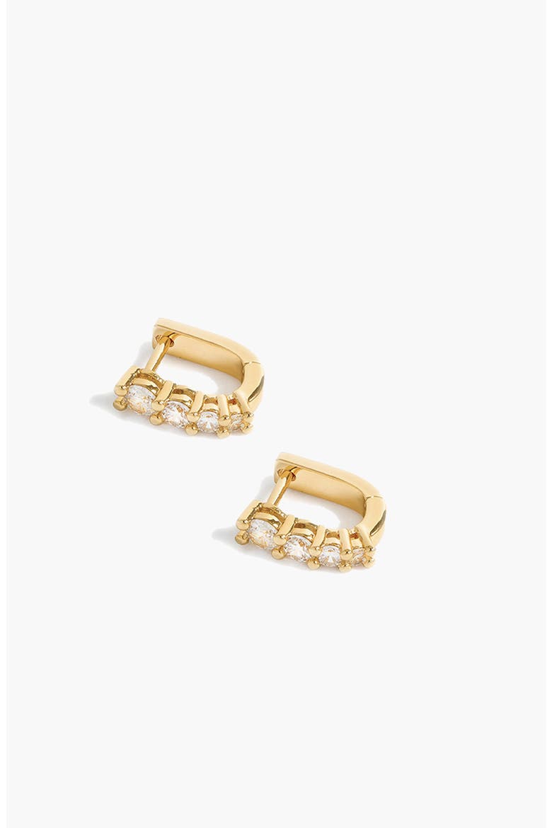 Marlo Mini Crystal Hoop Earrings In Gold, Alternate, color, Gold