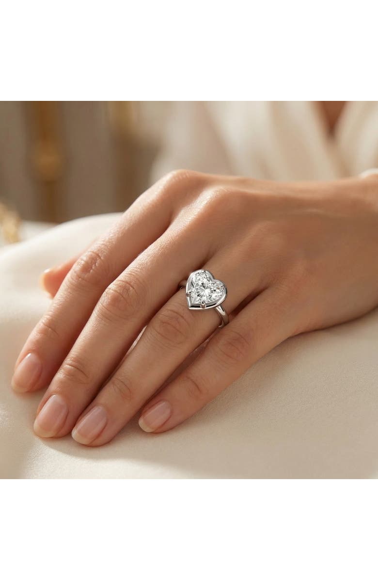 Bliss Diamond Certified 2 1/2Ct Heart Diamond Button Engagement Ring 14k Gold or Pt Lab Grown, Alternate, color, 14K White Gold