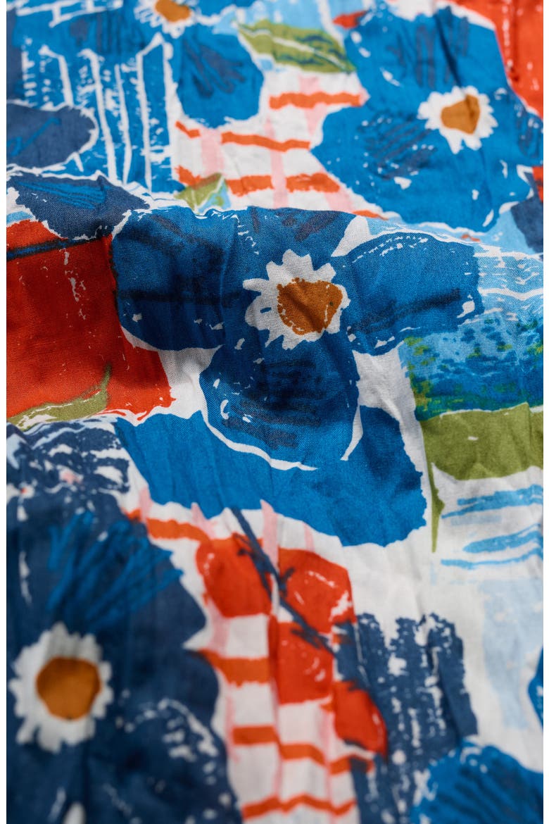 Larissa Floral Organic Cotton Button-Up Shirt, Alternate, color, TABLE SKETCH CHALK