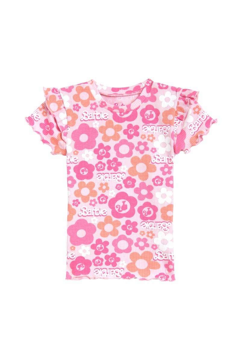 Barbie Ribbed T-Shirt & Shorts Set, Alternate, color, Pink