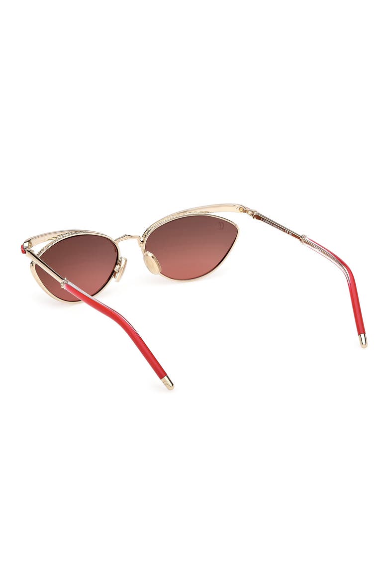 56mm Geometric Sunglasses, Alternate, color, GOLD / RED / ZEISS SMOKE RED