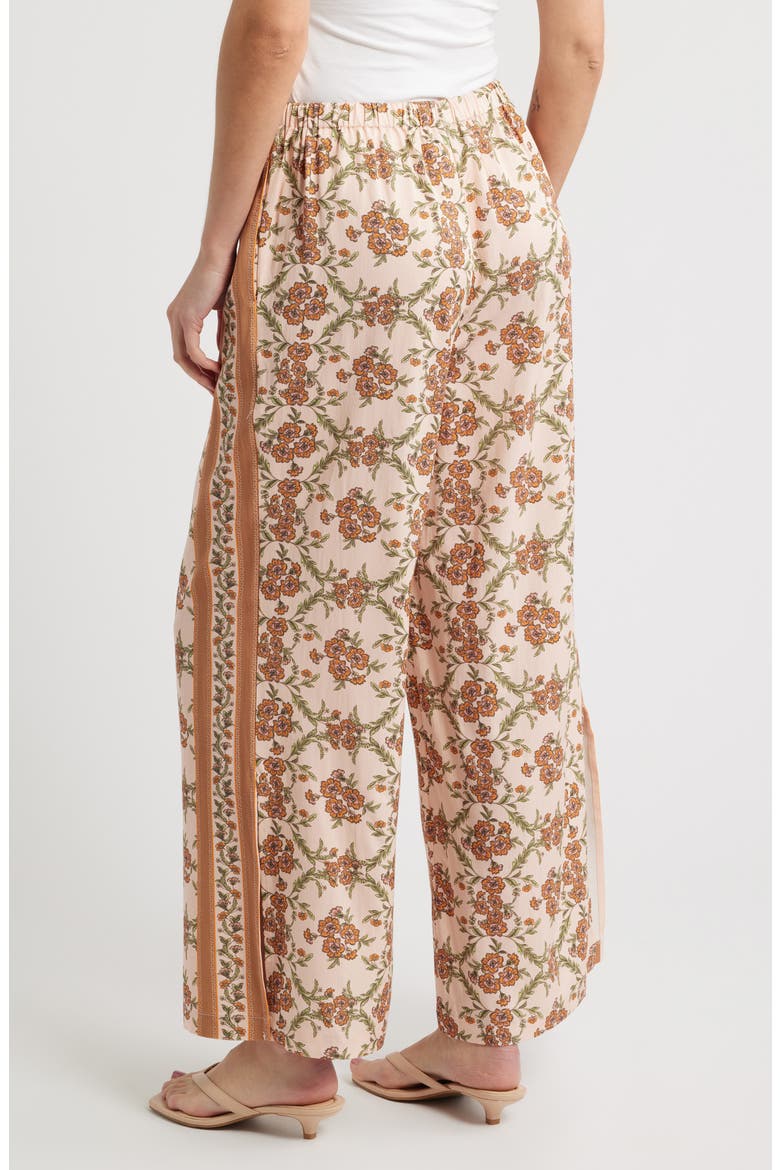 Floral Side Slit Lounge Pants, Alternate, color, PUMICE/ TERRA