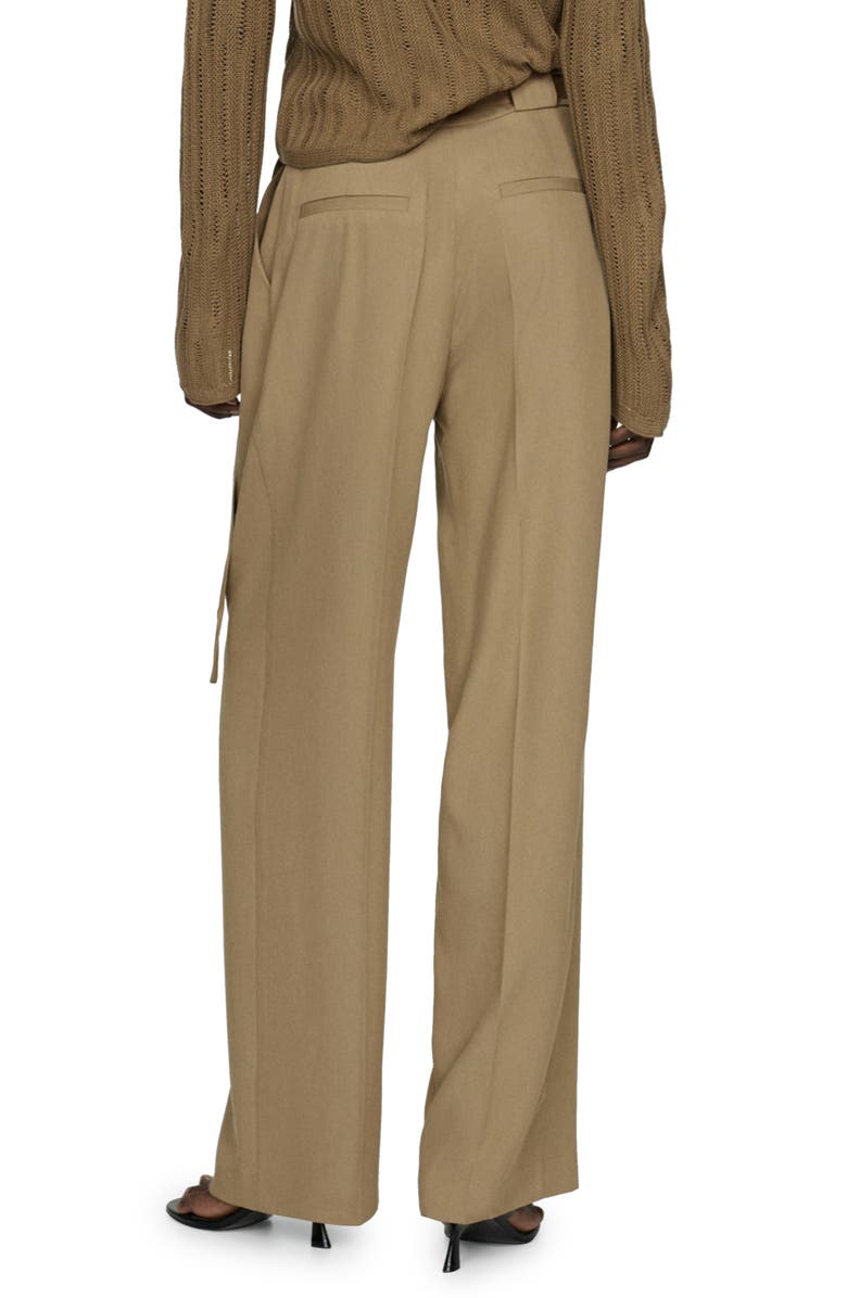 MANGO Belted Straight Leg Pants, Alternate, color, 