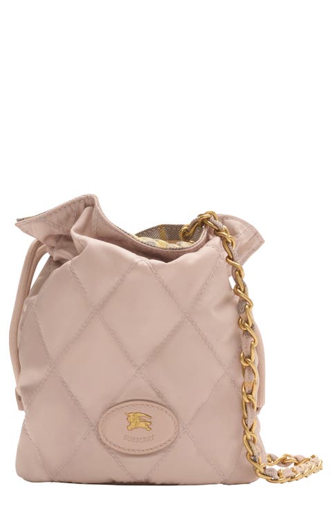 Quilted Twill Chain Pouch