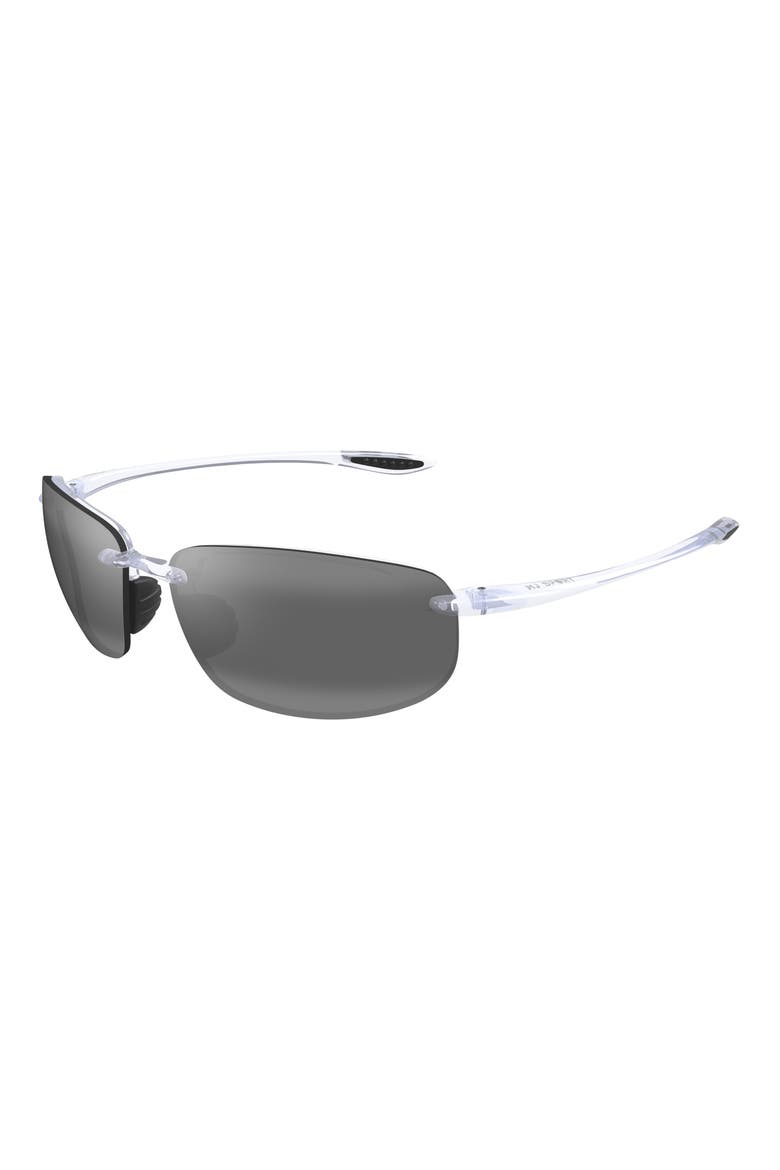 Ho'okipa 64mm Oversize PolarizedPlus2® Rectangular Sunglasses, Alternate, color, SHINY CRYSTAL GREY