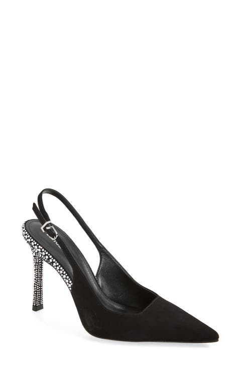 Kaitlan Crystal Slingback Pointed Toe Pump (Women)