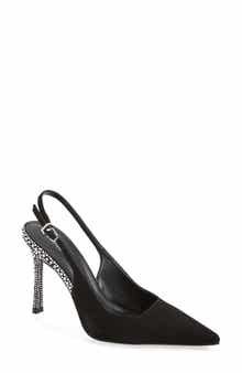 Larroudé Kaitlan Crystal Slingback Pointed Toe Pump