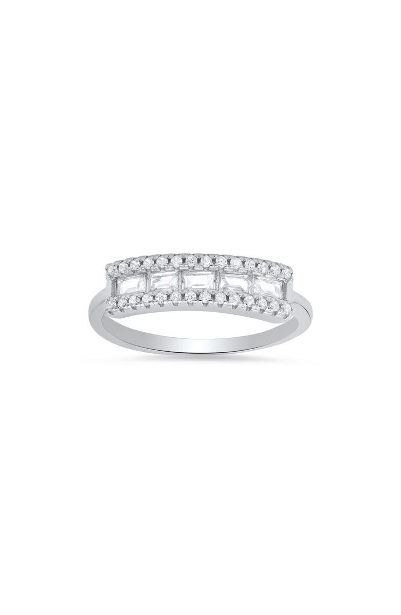 Queen Jewels Sterling Silver CZ Band Ring, Main, color, Silver