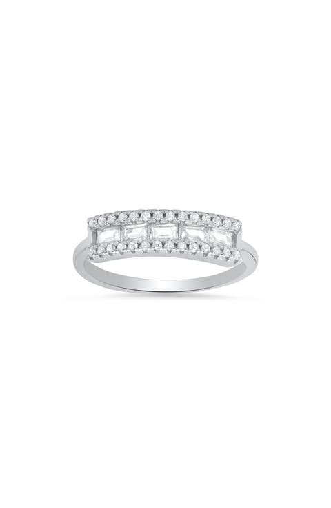 Sterling Silver CZ Band Ring