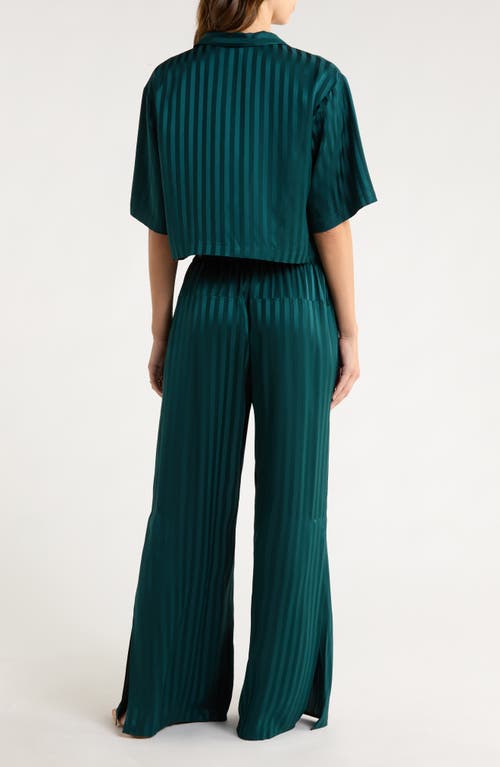 Lunya Stripe Jacquard Washable Silk Pajamas In Green