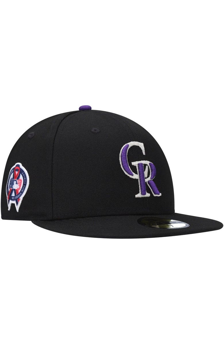 New Era Men's New Era Black Colorado Rockies 9/11 Memorial Side Patch 59FIFTY Fitted Hat, Main, color, Black