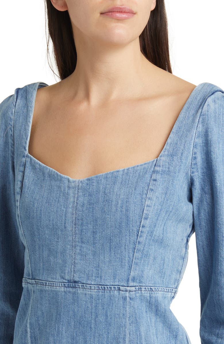 LE JEAN Tallulah Long Sleeve Denim Midi Dress, Alternate, color, 