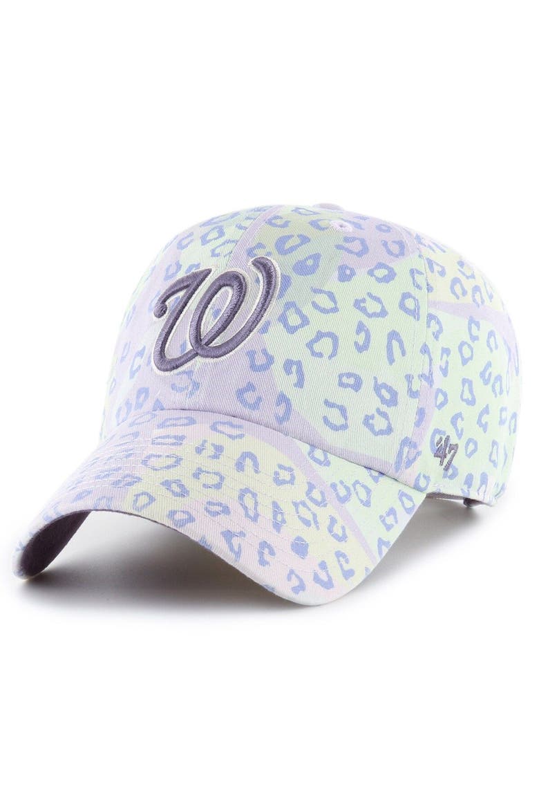 Women's '47 Purple Washington Nationals Cosmic Clean Up Adjustable Hat, Main, color, Purple