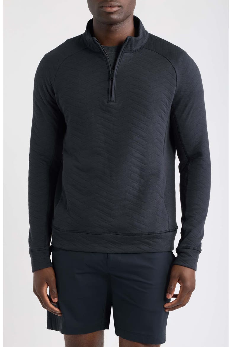 Dunes Quilted Quarter-Zip Pullover, Main, color, ONYX