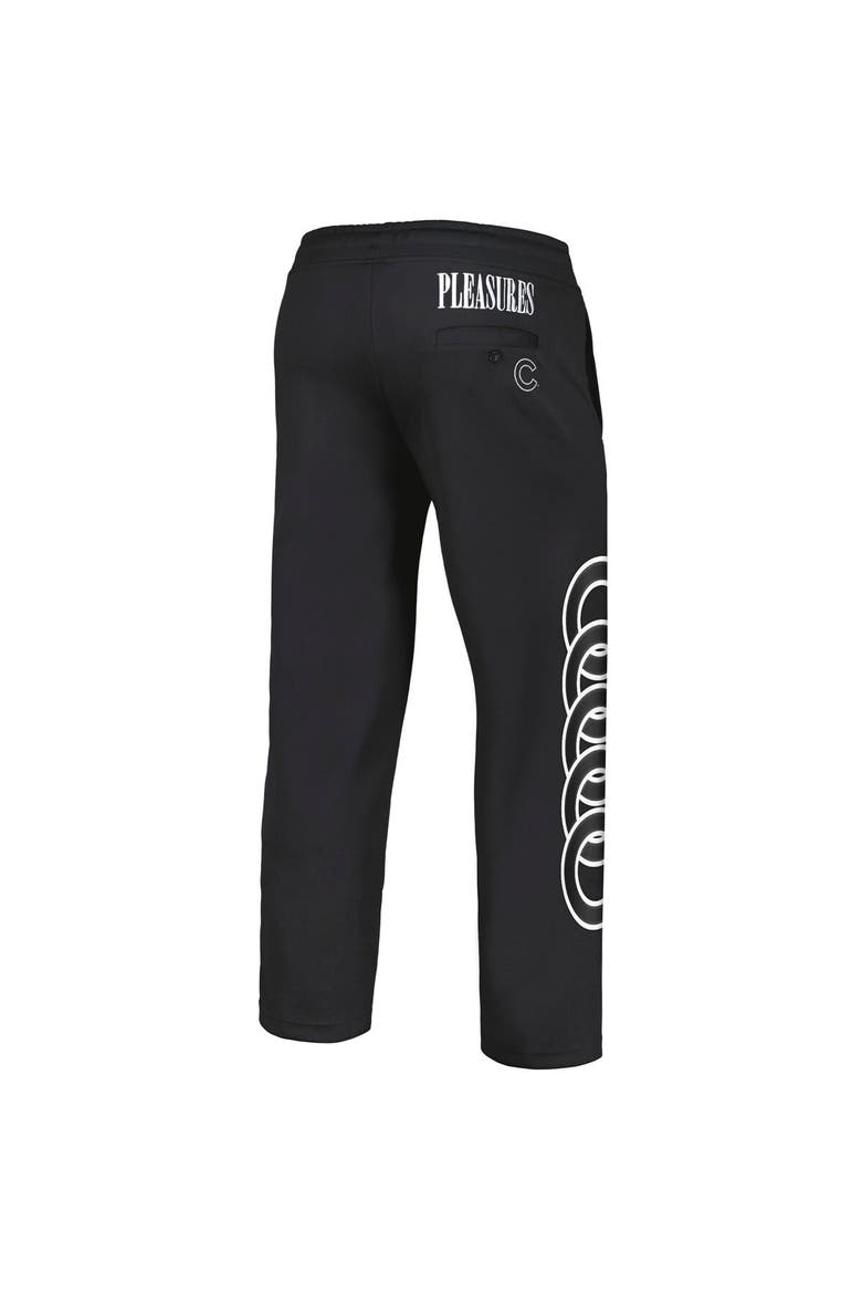 Men's PLEASURES Black Chicago Cubs Pitcher Track Pants, Alternate, color, Black