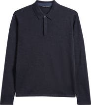 Robert Barakett Thomas Merino Wool Long Sleeve Polo