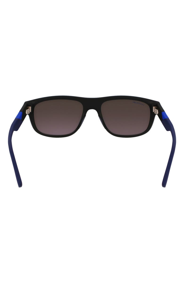 Lacoste L6042S 55mm Rectangular Sunglasses, Alternate, color, Matte Black/ Multicolor Mirror