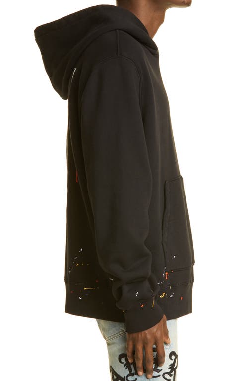 Amiri Embroidered Paint Drip Core Logo Hoodie In Black