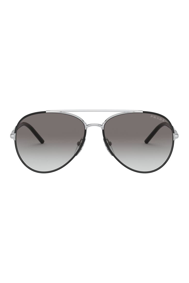 57mm Gradient Aviator Sunglasses, Main, color, BLACK/ GREY GRADIENT