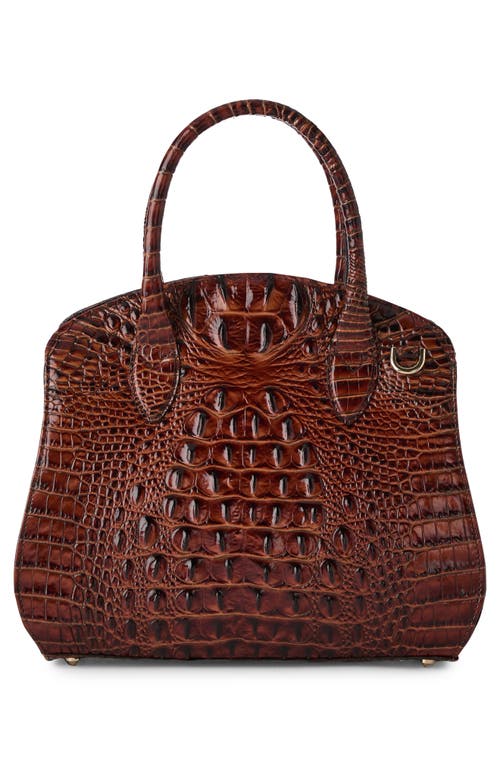 Brahmin Rosetta Melbourne Medium Leather Satchel In Pecan
