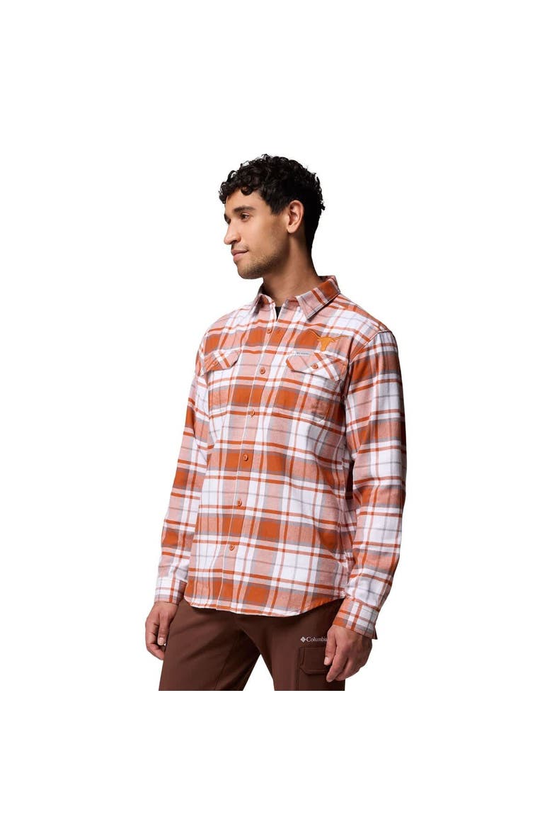 Men's Columbia  Texas Orange Texas Longhorns Flare Gun Omni-Wick Flannel Long Sleeve Button-Up Shirt, Alternate, color, Orange