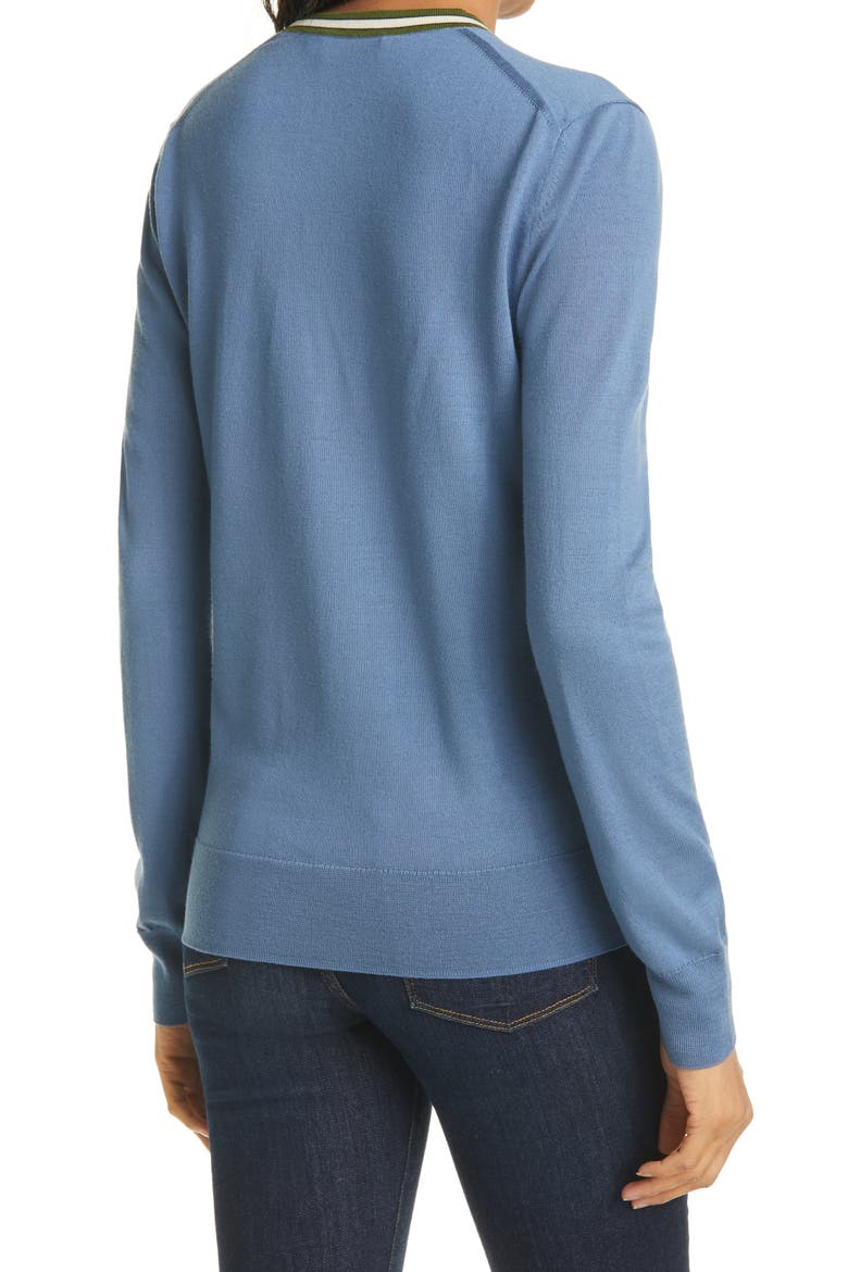 Madeline Cardigan (Nordstrom Exclusive), Alternate, color, SHADOW BLUE / BRISTOL GREEN