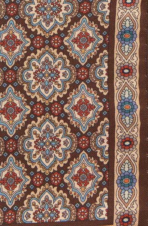 Medallion Silk Twill Pocket Square