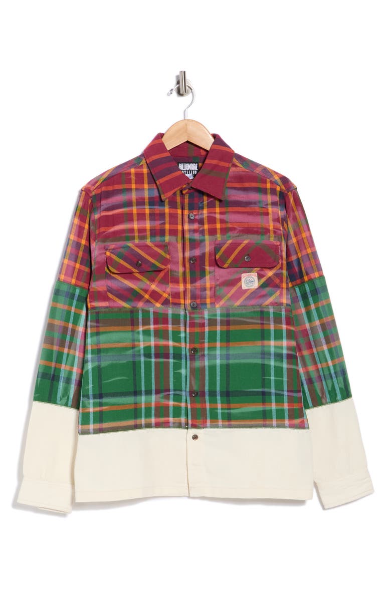 Billionaire Boys Club Plaid Cotton Button-Up Shirt, Main, color, Rhododendron