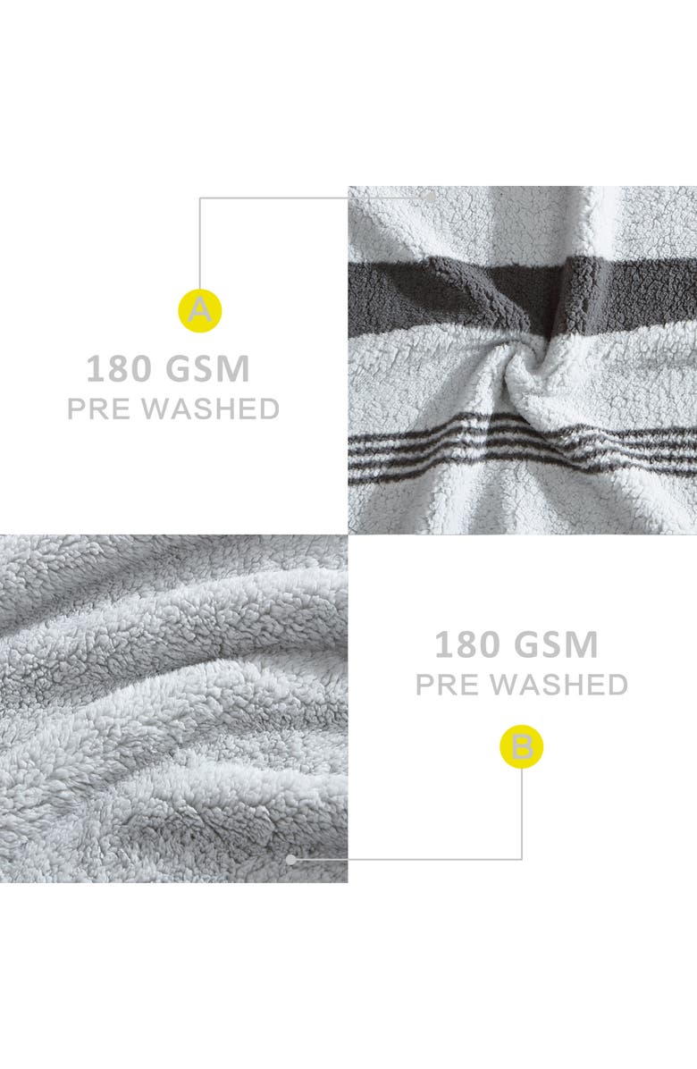 Nautica Saltmarsh Faux Shearling Throw Blanket, Alternate, color, Grey