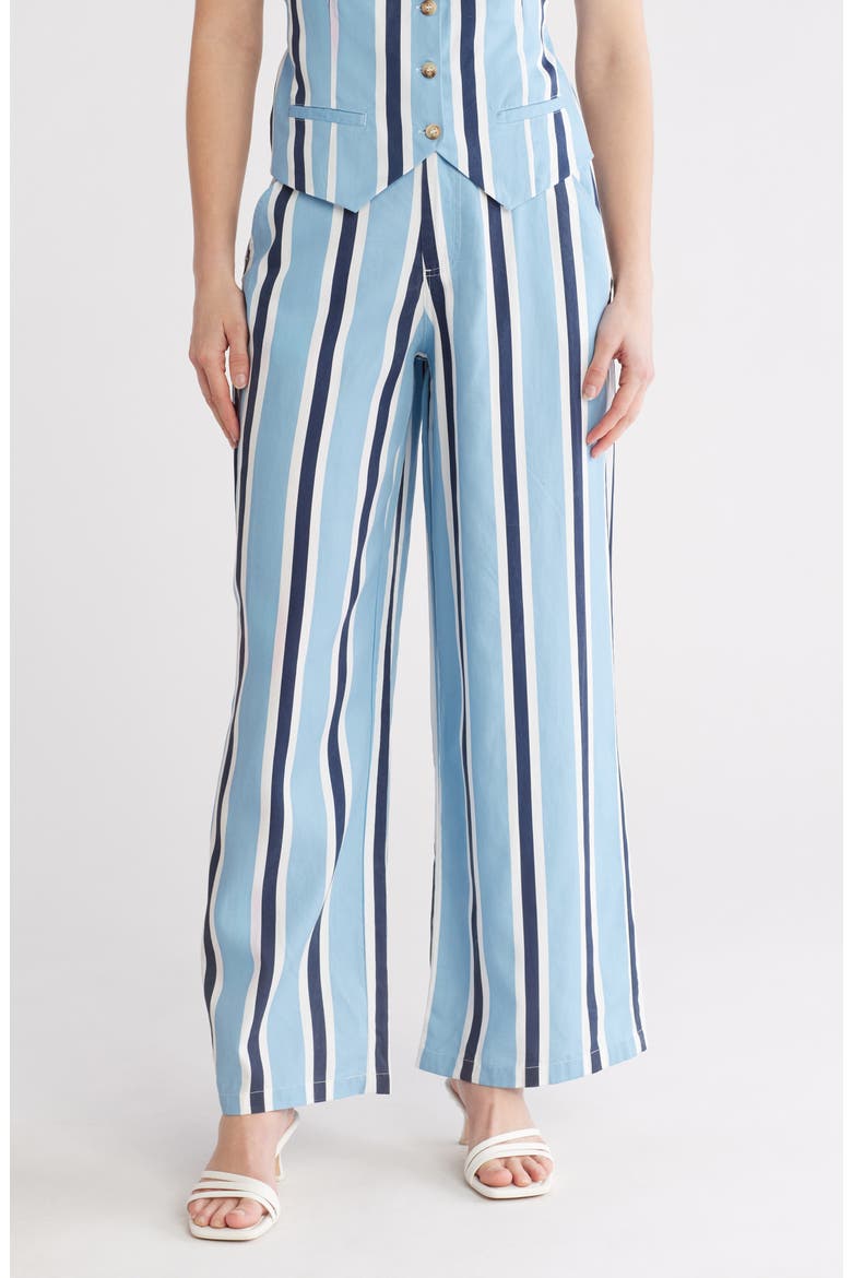 April High Waist Wide Leg Pants, Main, color, CHAMBRAY STRIPE