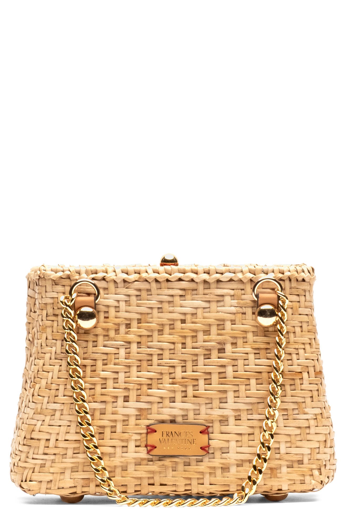 Frances Valentine Butterscotch Wicker Basket Shoulder Bag, Main, color, Toast