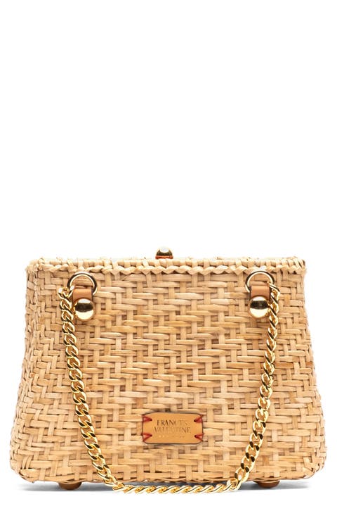 Butterscotch Wicker Basket Shoulder Bag