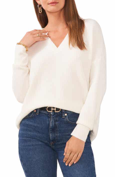 Vince Camuto Drop Shoulder V-Neck Sweater
