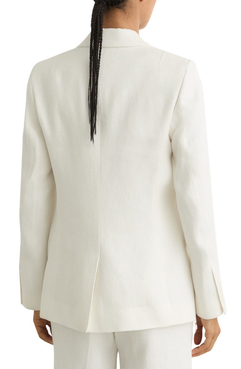 Reiss Alyx Texture One-Button Linen Blend Blazer, Alternate, color, White