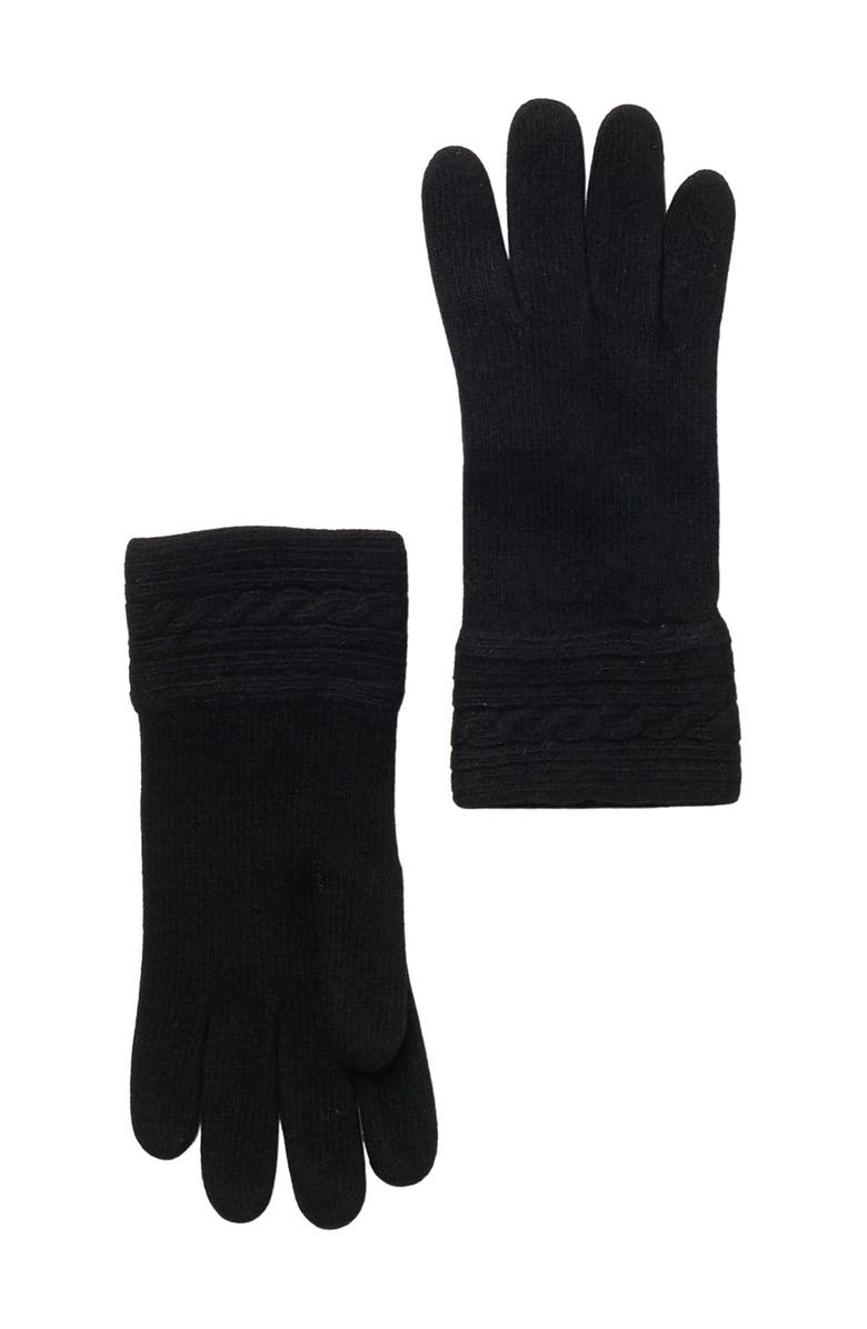 Portolano Cable Knit Cuff Cashmere Gloves, Main, color, 