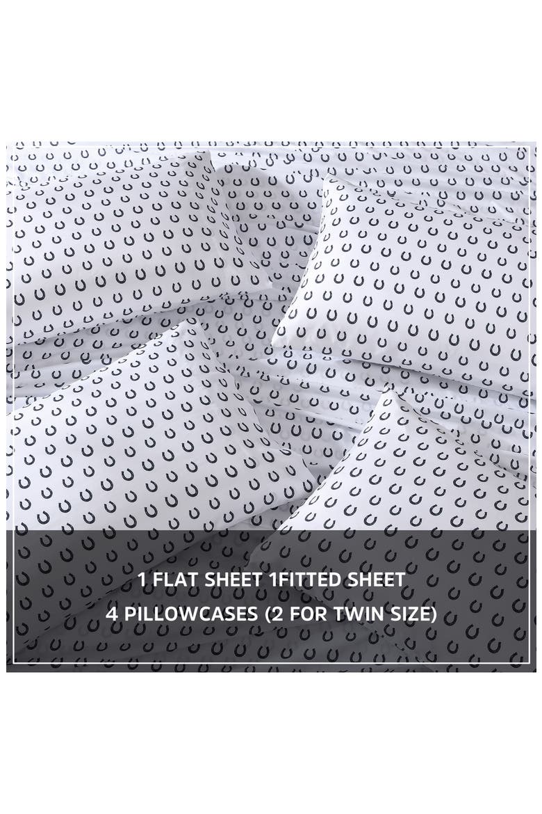 Horseshoe Dots Sheet Set, Alternate, color, NAVY