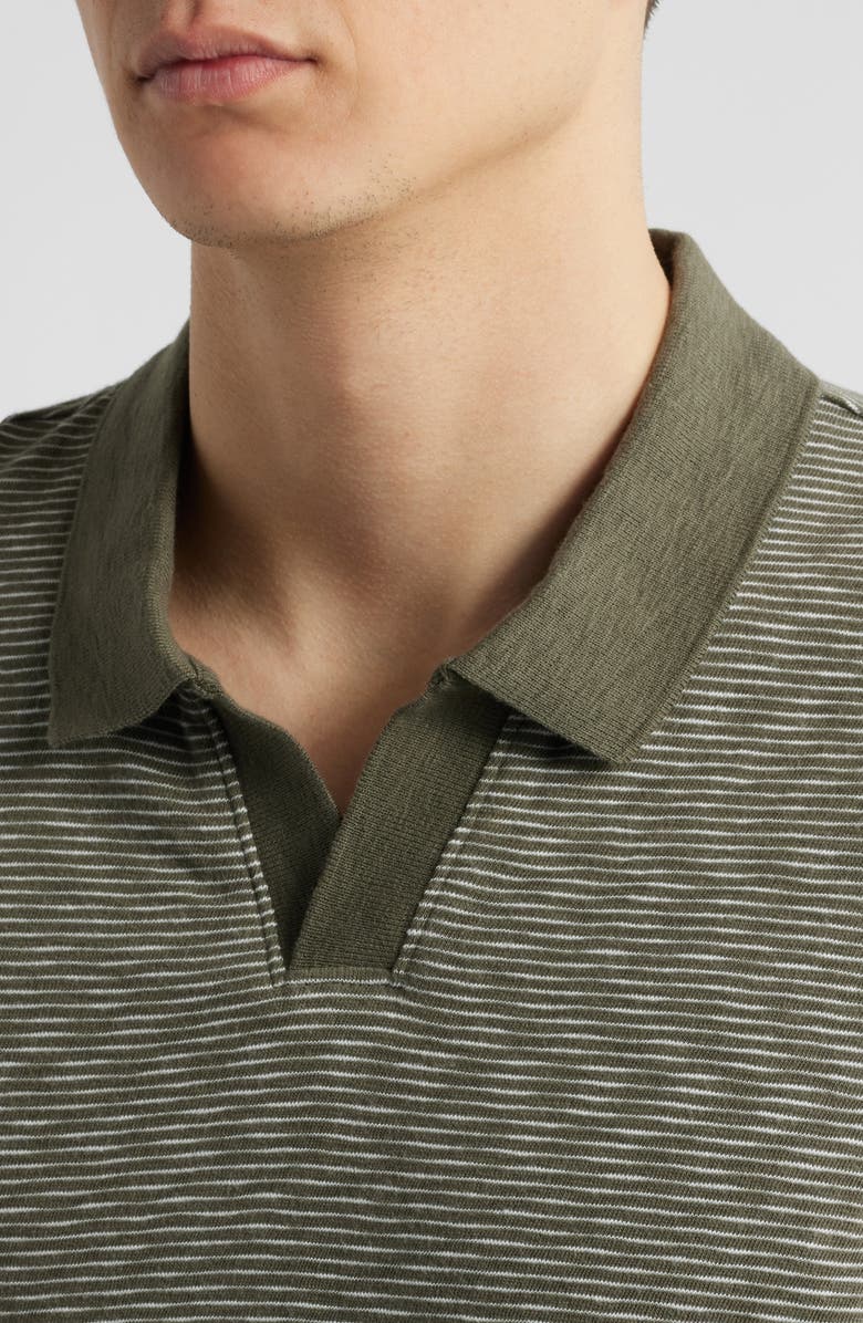 Vince Slub Jersey Johnny Collar Polo, Alternate, color, Dark Artichoke/Natural