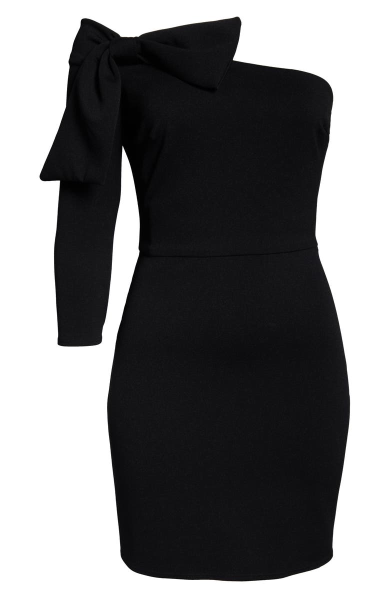 Katie May Chances Are Off the Shoulder Body-Con Minidress, Alternate, color, Black