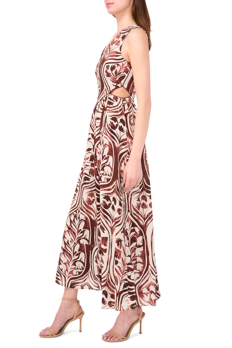The Camila Cutout Midi Dress, Alternate, color, COCONUT BROWN