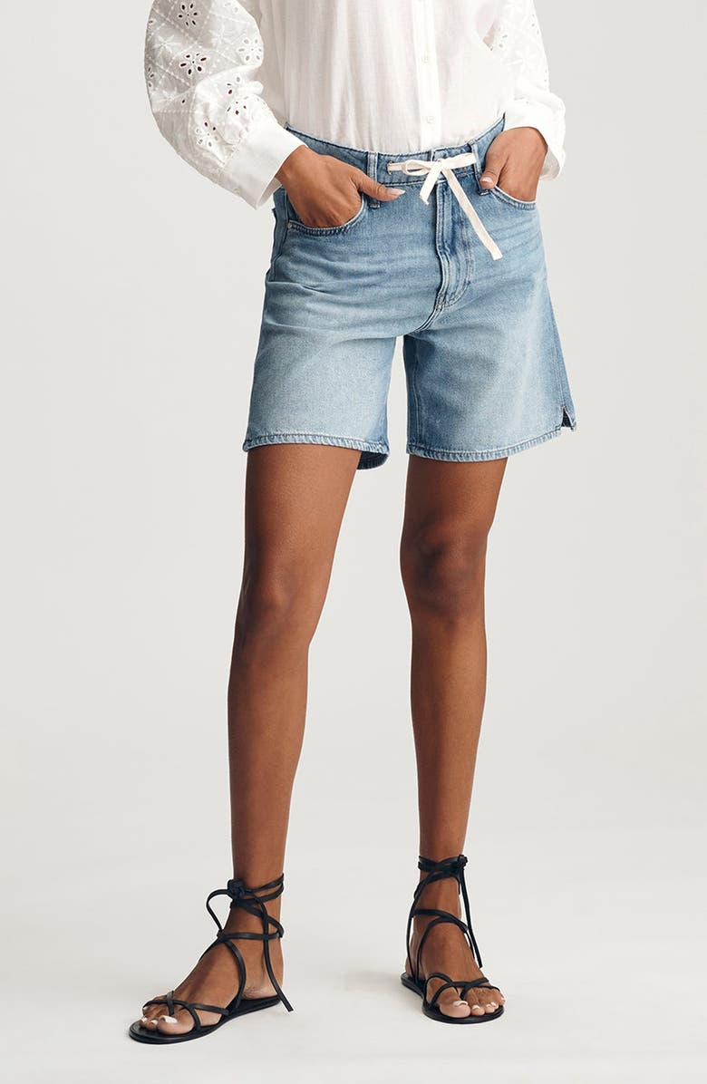 Mavi Jeans Nella Drawstring Denim Shorts, Main, color, Light Blue Well Blue
