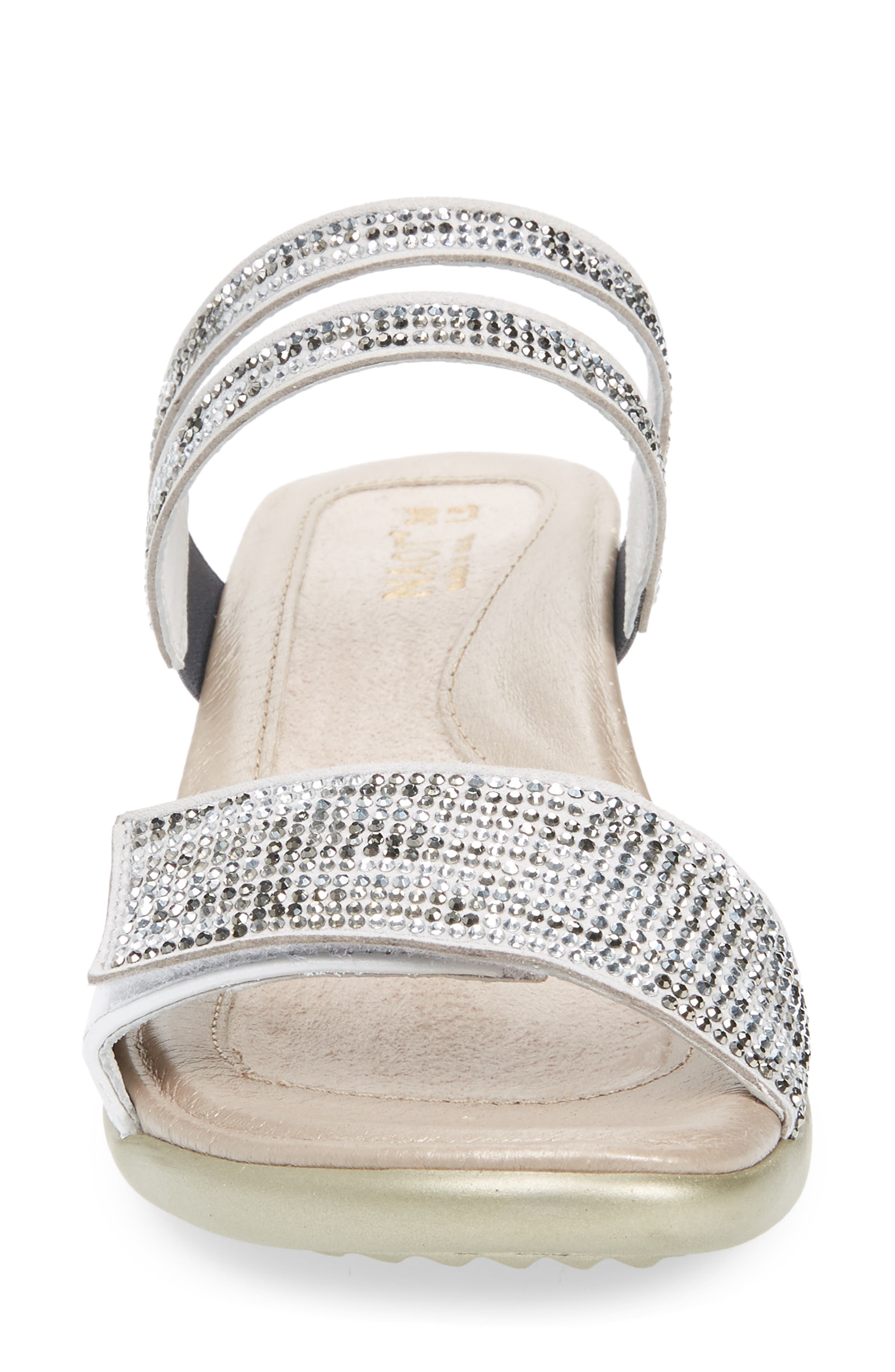 Temper Embellished Slide Sandal, Alternate, color, WHITE / PEARL METALLIC