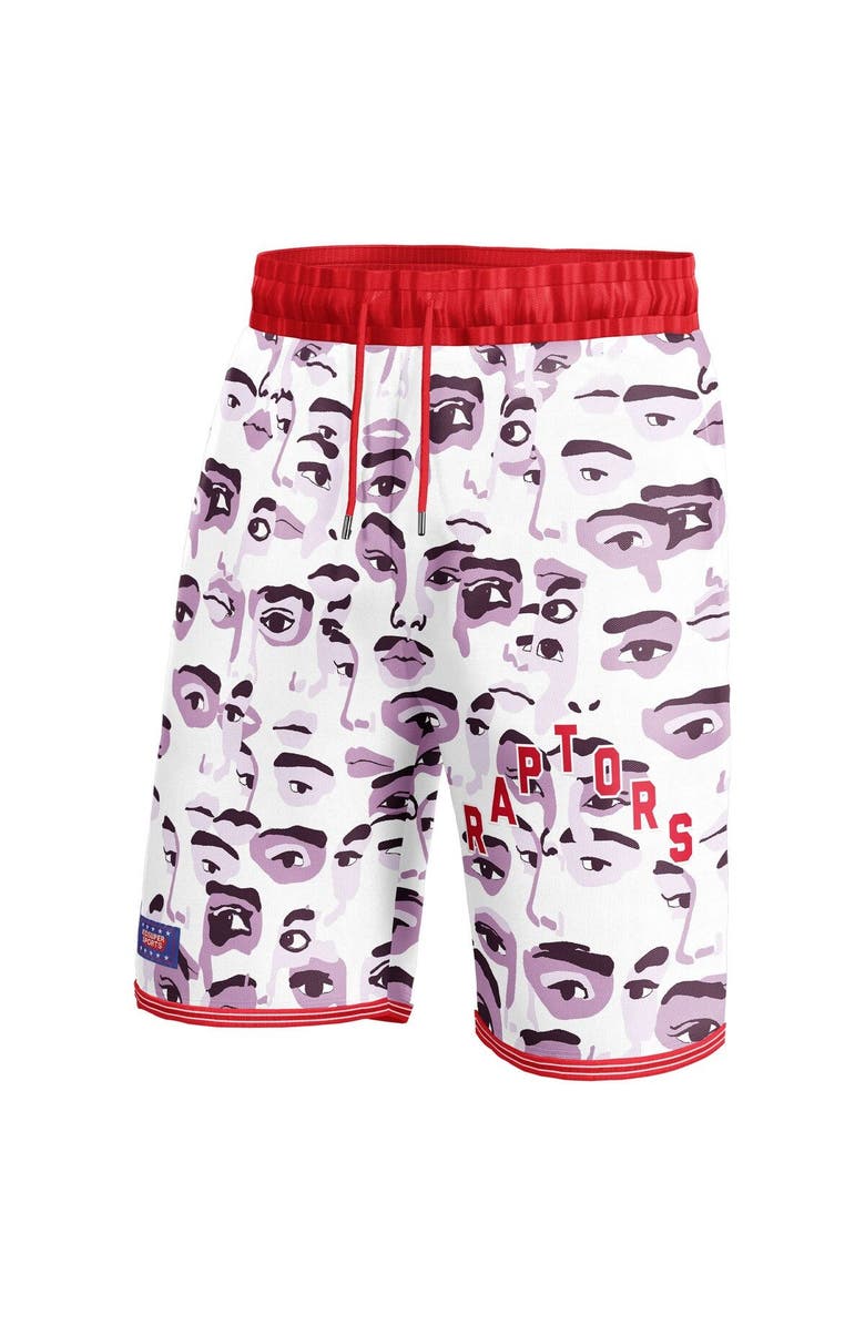 NBA X KIDSUPER Unisex NBA & KidSuper Studios by Fanatics White Toronto Raptors Hometown Shorts, Alternate, color, White