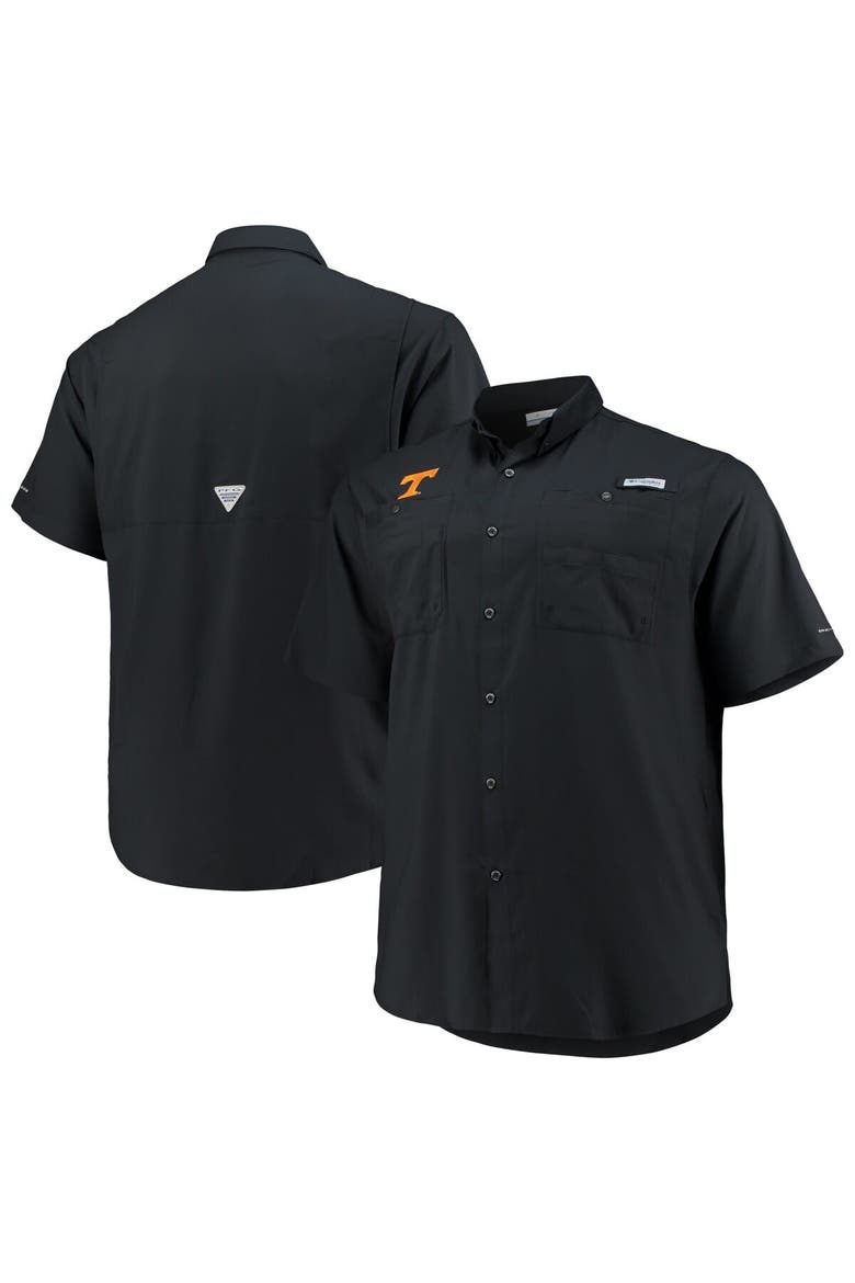 Men's Columbia Black Tennessee Volunteers Big & Tall Tamiami Omni-Shade Button-Down Shirt, Alternate, color, Black