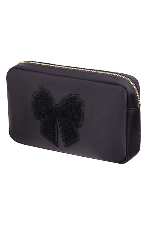 Bloc Bags Medium Bow Cosmetics Bag In Black/black