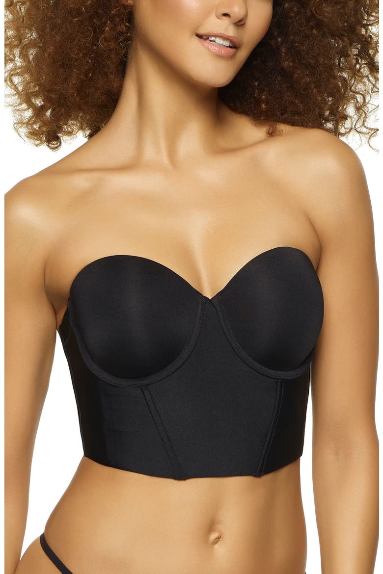Longline Convertible Strapless Underwire Bra, Main, color, BLACK