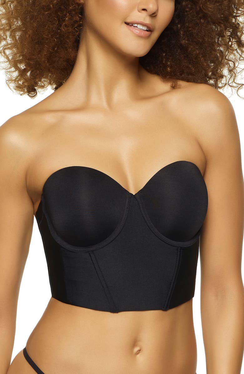 Felina Longline Convertible Strapless Underwire Bra, Main, color, Black