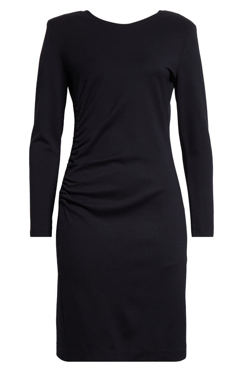 Emporio Armani Milan Ruched Long Sleeve Minidress, Alternate, color, Navy